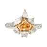 GIA Certified 2.17 Carat TW Fancy Intense Orange Shield Mixed Cut Diamond Ring