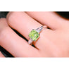 GIA Certified 2.22 Carat Fancy Yellow-Green Radiant Cut Diamond 3 Stone Ring in 18K White Gold