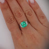 GIA Certified 2.91 Carat Colombian Emerald & Diamond Platinum Ring