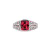 GIA Certified 3 Carat No Heat Red Spinel & Diamond Cocktail Platinum Ring