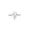 GIA Certified 3.40 I/SI2 Pear Cut Diamond Solitaire 18K White Gold Ring