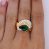 GIA Certified 3.55ct Pear Cut Tsavorite Diamond Cocktail Ring