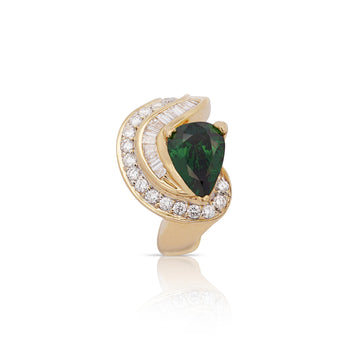 GIA Certified 3.55ct Pear Cut Tsavorite Diamond Cocktail Ring – Assay Jewelers