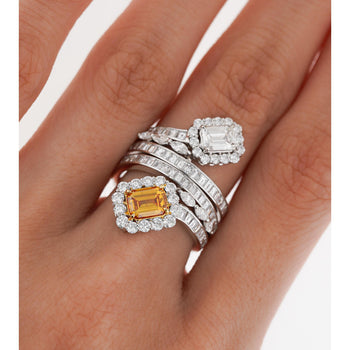 GIA Certified 3.81 Carat Detachable Two-Piece Toi Et Moi Ring in 18K White Gold – Assay Jewelers