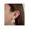 GIA Certified 3.96 Carat Round Fancy Brown To Yellow Diamond Drop Earrings