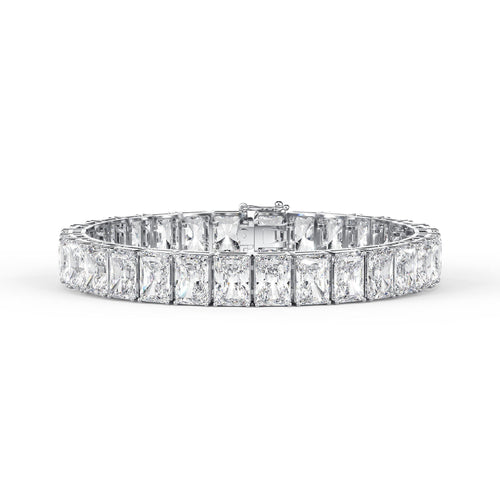 GIA Certified 46 Carat Radiant Cut Diamond Tennis Bracelet