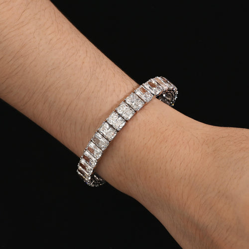 GIA Certified 46 Carat Radiant Cut Lab Grown Diamond Tennis Bracelet