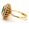 GIA Certified 4.3 Carat Colombian Emerald 18K Gold Button Sunburst Ring