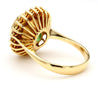 GIA Certified 4.3 Carat Colombian Emerald 18K Gold Button Sunburst Ring