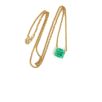 GIA Certified 4.38 Carat Colombian Emerald in 18K Gold Floating Connecting Necklace – Assay Jewelers