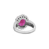 GIA Certified 5.52 Carat Rubellite and Diamond Halo in Filigree Setting Ring