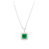 GIA Certified 6.33 Carat Minor Oil Colombian Emerald Necklace in 18K White Gold