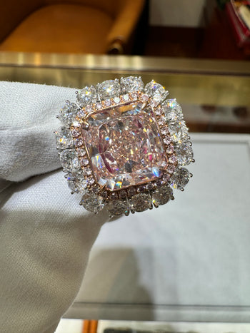 GIA Certified 6.53 Carat Fancy Pink-Brown & White Diamond Ring – Assay Jewelers