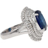 GIA Certified 6.75 Carat Oval Blue Sapphire and Diamond Ballerina Ring