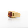 GIA Certified 7 Carat Emerald Cut Citrine 18K Gold Solitaire Bezel Set Mens Ring