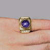 GIA Certified 7.6 Carat Color Change Star Sapphire & Diamond 14K Gold Men's Ring