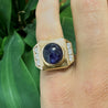 GIA Certified 7.6 Carat Color Change Star Sapphire & Diamond 14K Gold Men's Ring