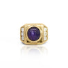 GIA Certified 7.6 Carat Color Change Star Sapphire & Diamond 14K Gold Men's Ring
