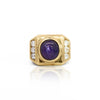 GIA Certified 7.6 Carat Color Change Star Sapphire & Diamond 14K Gold Men's Ring