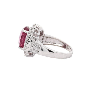 Bague en platine certifiée GIA, spinelle rose non chauffé et diamants, 7,60 carats – Assay Jewelers