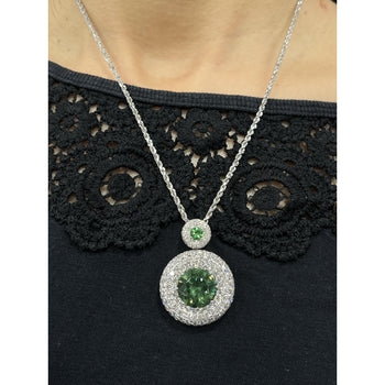 GIA Certified 8.58 Carat Demantoid Pendant Necklace in 18K White Gold – Assay Jewelers