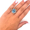 GIA Certified Oval Cut 9.5 Carat Natural Aquamarine Vintage Retro Ring