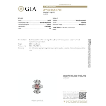 GIA Certified Pink Sapphire and Diamond Vintage 18K Gold Vertical Ring – Assay Jewelers