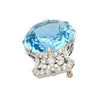 GIA Certified Vintage 62 Carat Aquamarine with Diamond Platinum Brooch/Pin