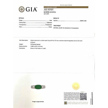 GIA certified Oval Jade with Diamond Sidestones in Platinum Ring – Assay Jewelers