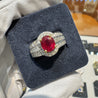 GRS Certified 1.37 Carat Burma Pigeon Blood Ruby & Diamond Ring in 18K Gold