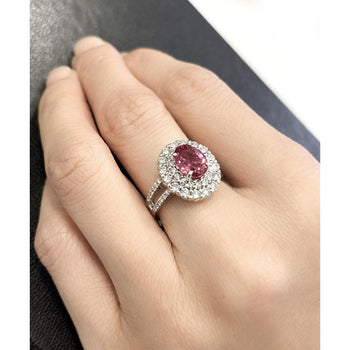 GRS Certified 2.33ct Pink Sapphire Diamond Ring 18KWhite Gold – Assay Jewelers