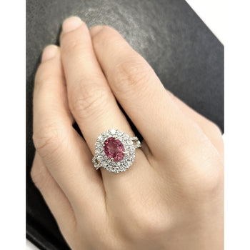 GRS Certified 2.33ct Pink Sapphire Diamond Ring 18KWhite Gold – Assay Jewelers