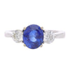 GRS Certified 2.47 Carat No Heat Royal Blue Sapphire Diamond 18K Art Deco Ring