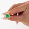 GRS Certified 2.66 Carat Minor Oil Colombian Emerald and Diamond Pave Ring