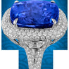 GRS Certified 50.11 Carat Cushion No Heat Sri Lanka Blue Sapphire Ring