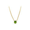 GRS Certified 51 carat Green Oval Cut Peridot with Diamond Halo in 18K Gold Cuban Chain Setting Pendant Necklace