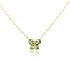 Gold Gemstone Butterfly Cluster Floating Pendant Necklace 18