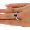 Gubelin Certified 3.02 Carat Cushion Cut Burma Ruby & Round Cut Diamond Platinum Ring