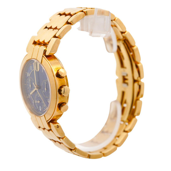 Harry Winston Premier Chronograph 18K Yellow Gold Navy Dial Mens Luxury Watch