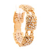 Heavy Vintage Diamond 5-Link 14K Gold Nugget Bracelet