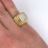 Henry Dunay Diamond Cluster Ring in 18K Ribbed Textured Yellow Gold