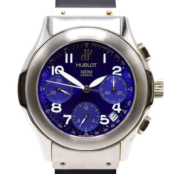 Hublot Elegant MDM 1810.2 Stainless Steel Blue Dial Automatic Chronograph Watch – Assay Jewelers