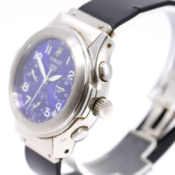 Hublot Elegant MDM 1810.2 Stainless Steel Blue Dial Automatic Chronograph Watch – Assay Jewelers