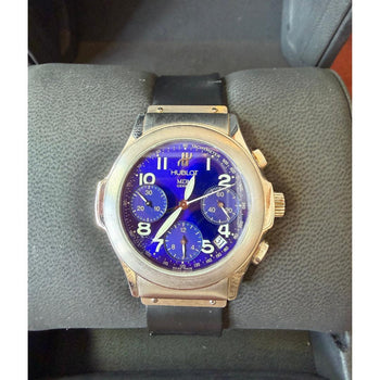 Hublot Elegant MDM 1810.2 Stainless Steel Blue Dial Automatic Chronograph Watch – Assay Jewelers