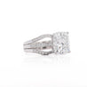 IGI Cert. 4.04 Carat Cushion Lab Grown Diamond Triple Band Engagement Ring