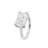 IGI Cert. 4.25 Carat Radiant Cut Lab Grown Diamond East West Engagement Ring