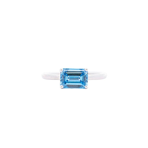 IGI Certified 2.08 Carat Vivid Blue Lab Grown Diamond Engagement Ring