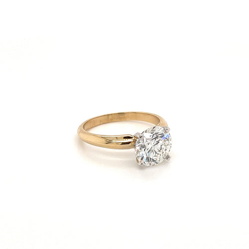 VS2 Round Lab Grown Diamond 2-Tone Solitaire Ring