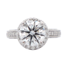IGI Certified 3.25 Carat Lab Grown Diamond Engagement Ring With Diamond Halo and Regal 18K White Gold Ring Setting