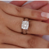 IGI Certified 3.46 Carat Lab Grown Cushion Cut Diamond East West Solitaire Ring